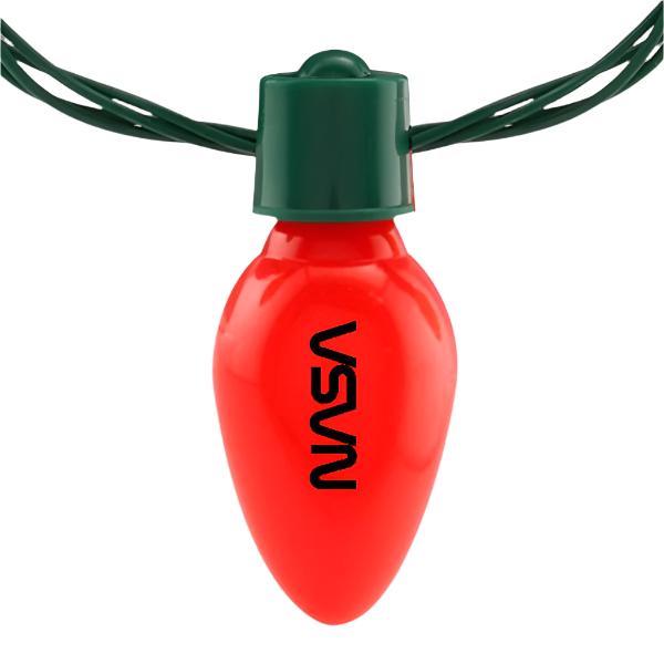 NASA Holiday Light Necklace - Retro Logo on ONE bulb